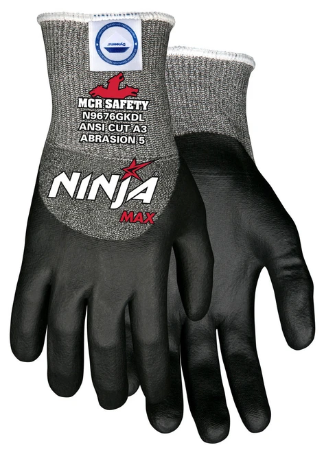 N9676GKD_ - N9676GKDM - 3378 - Cut resistant coated gloves pair – MCR Safety Group N9676GKD with Dyneema® Diamond Technology liner and bi-polymer coated palm, fingertips, and knuckles