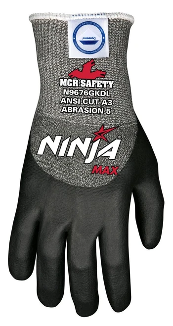 N9676GKD_ - N9676GKDM - 3381 - Protective cut resistant gloves back view – over-the-knuckle bi-polymer coating and 10-gauge engineered shell provide added durability and protection