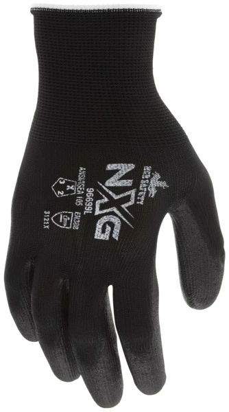 96699_ - 96699L - 155484 - Protective work gloves back view – 13-gauge polyester shell provides flexibility, comfort, and dexterity for extended wear during long workdays
