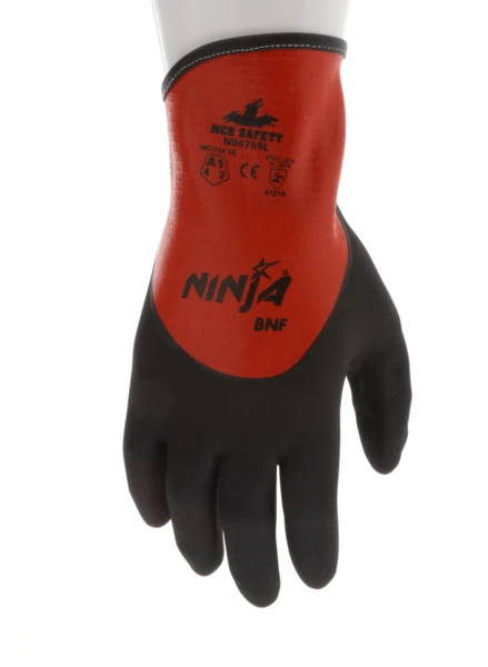 N96785_ - N96785L - 162064 - 360 - Coated work gloves – MCR Safety Group N96785 Ninja® BNF – 18-gauge nylon and spandex shell with full nitrile coating and NFT® over-knuckle protection