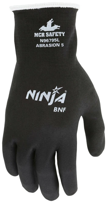 N96795_ - N96795L - 3418 - Protective work gloves back view – flexible nylon and spandex shell with Actifresh® treatment provides comfort, dexterity, and extended wear performance