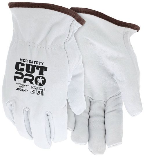 3604HP_ - 3604HPL - 38388 - Cut resistant leather driver gloves pair – MCR Safety Group 3604HP with premium A grade goatskin leather and HyperMax® HPPE protective liner