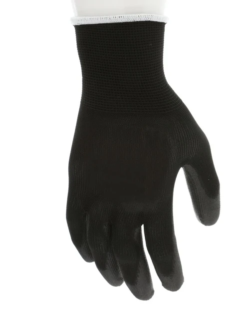 B96699_ - B96699L - 38265 - 360 - Coated work gloves – MCR Safety Group B96699 – 13-gauge black polyester shell with black PU coated palm and fingertips
