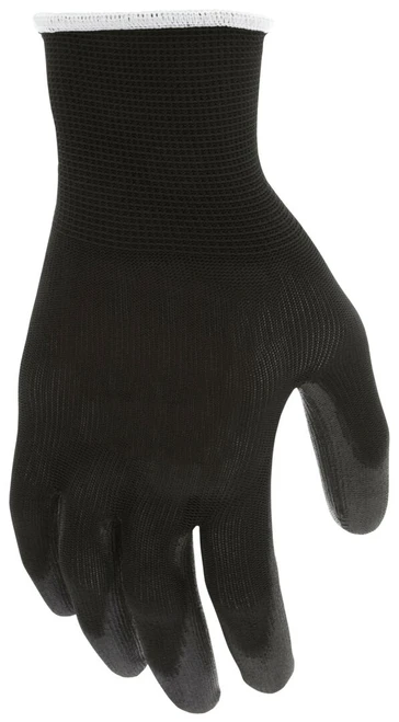 B96699_ - B96699L - 38316 - Protective work gloves back view – 13-gauge black polyester shell provides flexibility, comfort, and dexterity for extended wear during long workdays