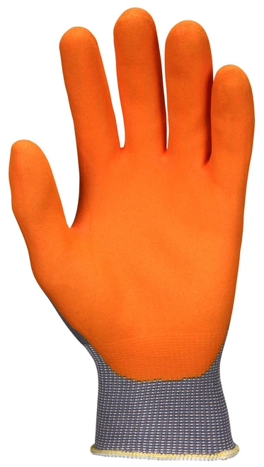 96790HVI_ - 96790HVIL - 2714 - BNF coated palm gloves palm view – breathable nitrile foam coating enhances wet and dry grip, abrasion resistance, and durability for material handling applications