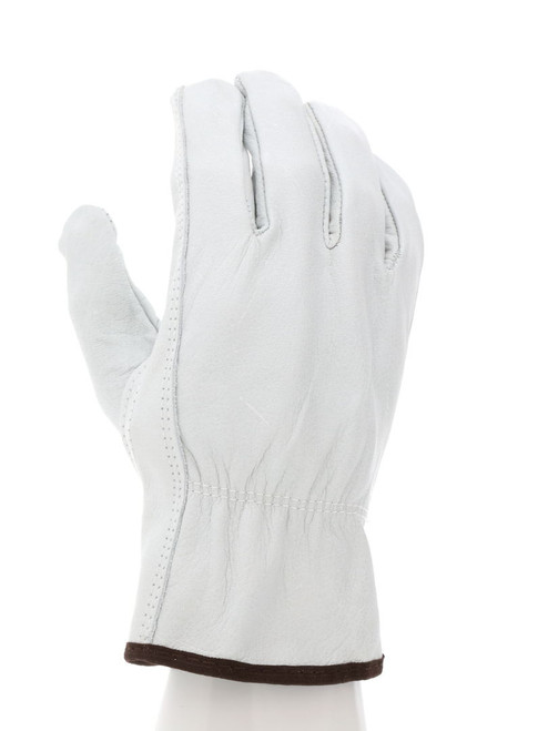 3313_ - 3313L - 26298 - 360- Leather driver work gloves – MCR Safety Group 3313 – buffalo grain leather with keystone thumb for rugged industrial use