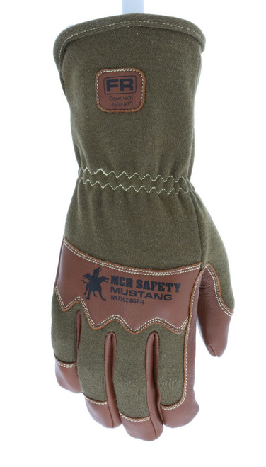 MU3624GFR_ - MU3624GFRL - 14157 - 360 - Leather driver work gloves – MCR Safety Group MU3624GFR Mustang – goatskin with double palm, Kevlar® lining, Nomex® back, and FR arc-rated protection