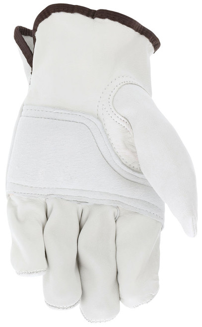 3615DPXXL_ - 3615DPXXL - 15235 - Leather grip gloves palm view – foam padded grain goatskin palm enhances comfort, durability, and grip for material handling applications