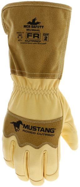 MU3644 - Leather Utility Work Gloves with Extended Bell Cuff