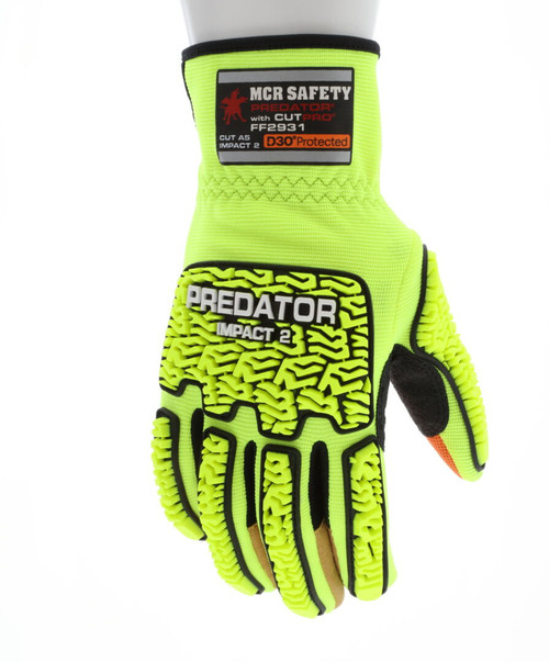 FF2931 - Hi-Visibility Mechanics Work Gloves TPR Back
