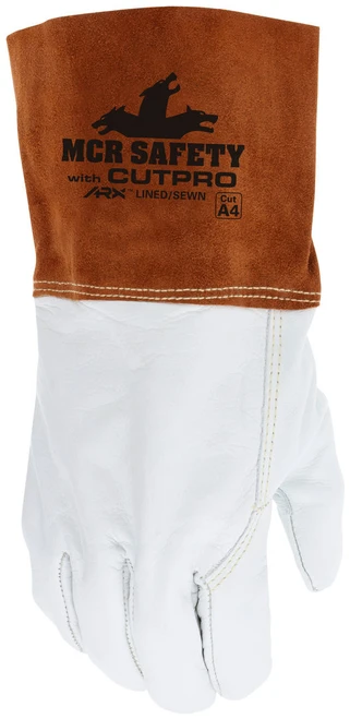 4955H_ - 4955HL - 19972 - Protective welding gloves back view – 4-inch split leather bell cuff with ARX® lining and Kevlar® stitching for comfort, durability, and extended protection