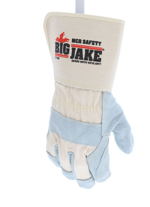 1716P_ - 1716PL - 22115 - 360 - 1716P - Big Jake® Series Double Leather Palm and Fingers - Premium A+ Grade Split Side Leather Palm - 4.5 Inch Rubberized Safety Cuff