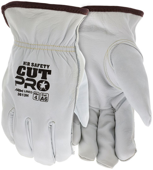 3613H_ - 3613HL - 123857 - Cut resistant leather driver gloves pair – MCR Safety Group 3613H with select B grade grain goatskin leather and ARX® protective liner
