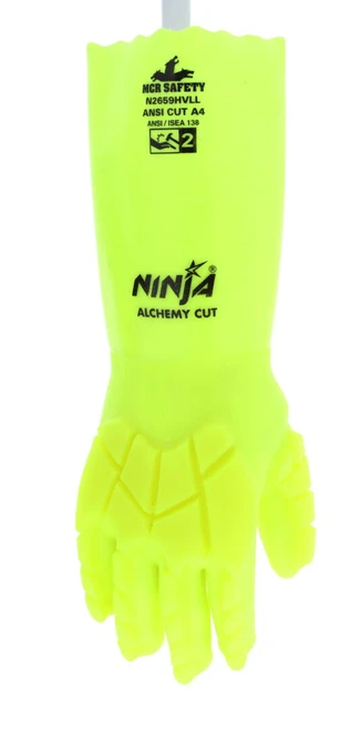 N2659HVL_ - N2659HVLL - 38489 - 360 - Cut resistant impact work gloves – MCR Safety Group N2659HVL Ninja® Alchemy – HyperMax® HPPE liner with TPR protection and double PVC coating