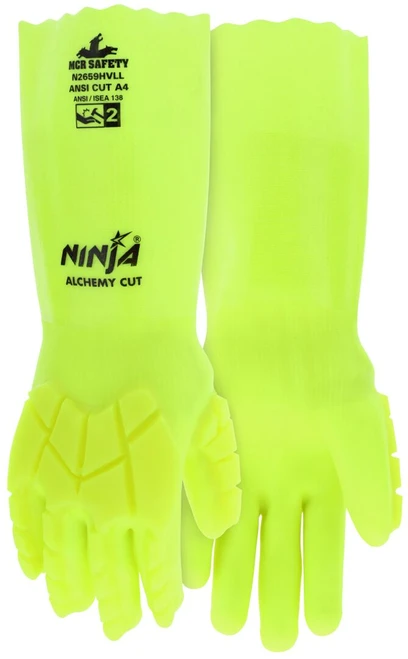 N2659HVL_ - N2659HVLL - 38511 - Chemical resistant impact gloves pair – MCR Safety Group N2659HVL with HyperMax® cut-resistant liner, double PVC coating, and 14-inch protection