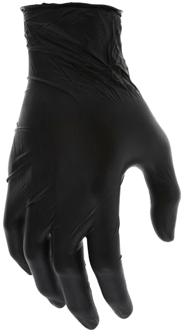NIT645L_ - NIT645L - 120549 - Powder-free disposable gloves back view – black nitrile construction provides comfort, flexibility, and dependable single-use protection
