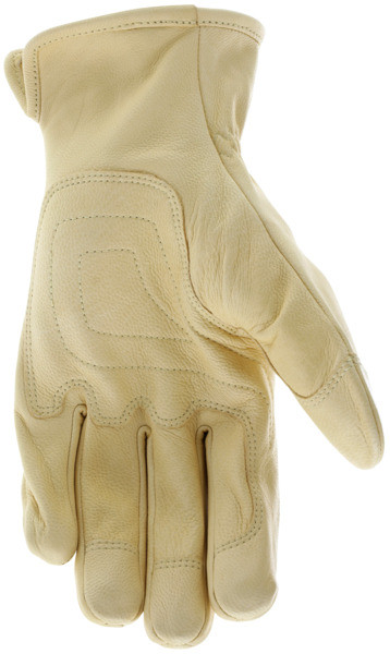 MU3664_ - MU3664L - 35573 - Leather grip gloves palm view – double palm goatskin with reinforced thumb and finger enhances durability, dexterity, and grip for utility applications