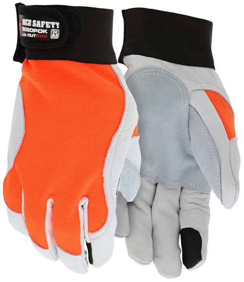 906DPO - Goatskin Palm Mechanics Orange Work Gloves