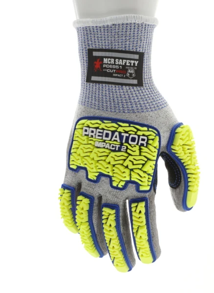 PD6951_ - PD6951L - 118443 - 360 - Impact mechanics work gloves – MCR Safety Group PD6951 Predator® – HyperMax® HPPE shell with tire tread TPR protection and reinforced thumb crotch