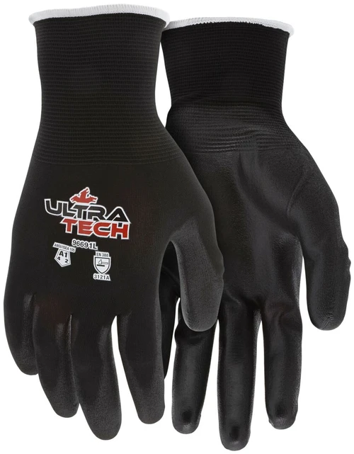 96691_ - 96691L - 130151 - Electrostatic dissipative work gloves pair – MCR Safety Group 96691 with a lightweight black nylon shell and polyurethane coating for precision handling