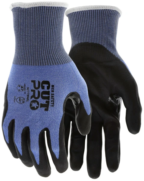 92778NFL_ - 92778NF - 144377 - Cut resistant coated gloves pair – MCR Safety Group 92778NF with a seamless HyperMax® HPPE shell, nitrile foam coating, and reinforced thumb crotch for durability