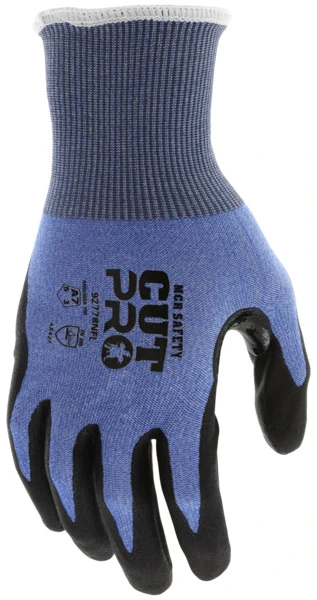 92778NFL_ - 92778NF - 144386 - Protective cut resistant gloves back view – blue HyperMax® HPPE shell and reinforced thumb crotch provide cut protection, flexibility, and extended wear performance