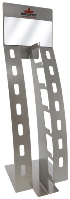 ED7M - Metal Eyewear Display Stand - Holds 7 Pair of Safety Glasses - Sleek and Stylish Look - Mirror Attached to Top