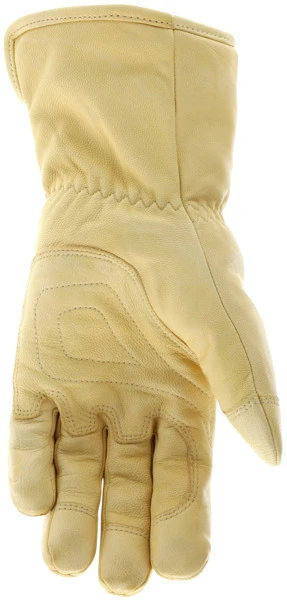 MU3664KGT_ - MU3664KGTL - 144545 - Leather grip gloves palm view – double palm goatskin with reinforced thumb and index finger enhances durability, dexterity, and grip for heavy-duty tasks
