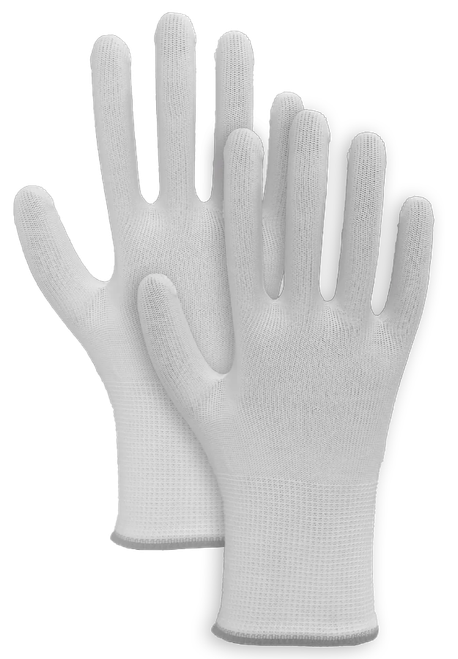 GK-20W - Guante tejido de poliéster, color blanco, peso extra ligero