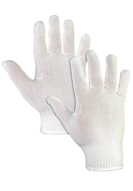 GK-31W - Guante tejido de nylon, color blanco, peso extra ligero