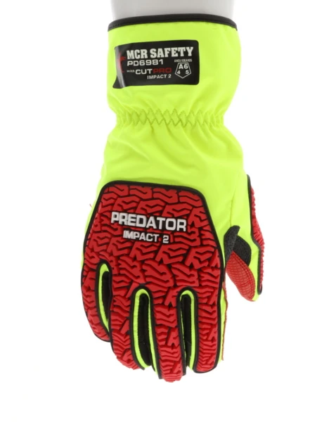 PD6981_ - PD6981L - 162194 - 360 - Impact mechanics work gloves – MCR Safety Group PD6981 Predator® – PD6 tire tread TPR protection with Thinsulate™ insulation and waterproof barrier