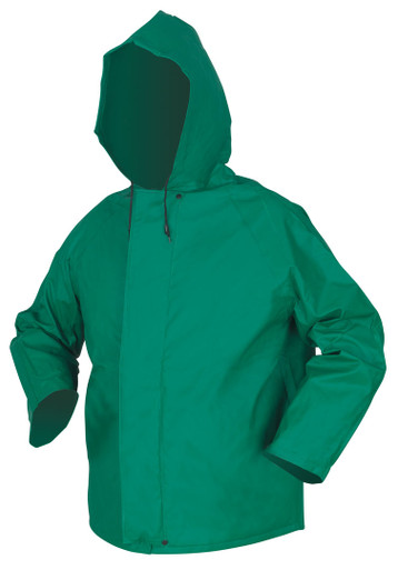 388JH - 1 Piece Waterproof Green PVC Rain Jacket