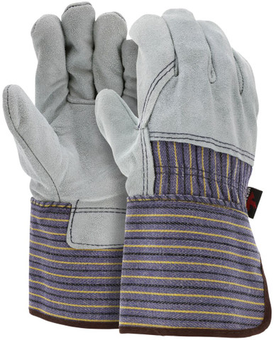 1414A - Split Leather Palm Work Gloves with Extended Cuff
