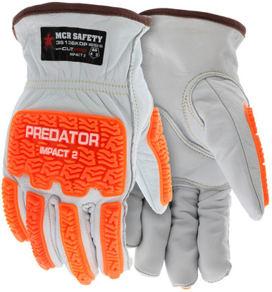 36136KDP - Goatskin Leather Cut Resistant Drivers Work Gloves TPR Back