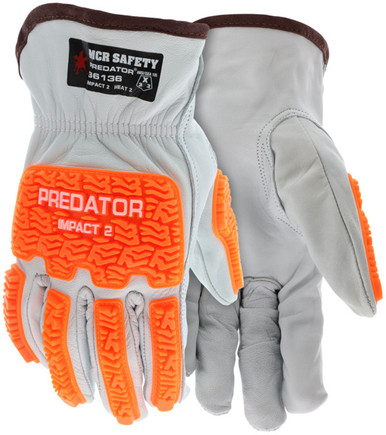 36136 - Goatskin Leather Drivers Work Gloves TPR Back