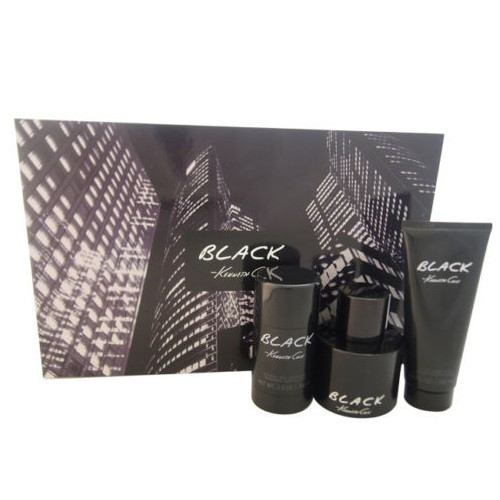 Black by Kenneth Cole 3pc Gift Set EDT 3.4 oz + Aftershave Balm + Deodorant Stick for Men