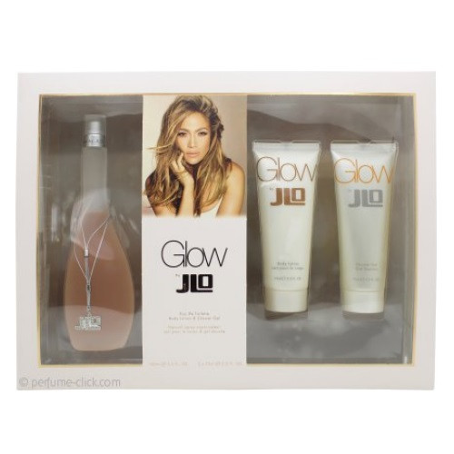 Glow by Jennifer Lopez 3pc Gift Set EDT 3.4 oz + Body Lotion 2.5 oz + Shower Gel 2.5 oz for Women