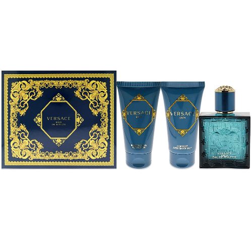 Versace Eros by Versace 3pc Gift Set EDT 1.7 oz + Bath & Shower Gel + After  Shave Balm for Men - ForeverLux