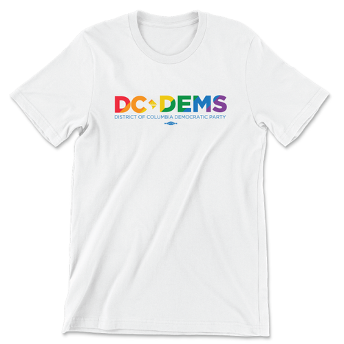 DC Dems - Pride (Unisex & Women's White Tee)