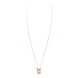 Cottontail Pearly Easter Bunny Face Pendant Necklace - White