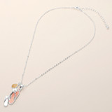 Sandy Toes Teardrop Flip Flop Charm Pendant Necklace - Pink
