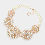 The Harper Bubble Stoe PearlbCluster Dome Necklace -Cream