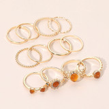 Everyday Edit 12PCS - Assorted Stacking Ring Set - Brown