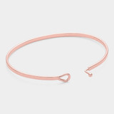 "Who Rescued Who?" Thin Brass Metal Hook Bracelet - Rose Gold