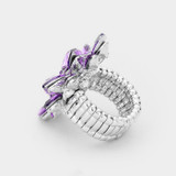 Starburst Showstopper Marquise Crystal Cluster Stretch Ring - Lavender