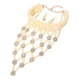 The Anna Lin Flower Stone Embellished Pearl Statement Necklace - CreamColor