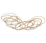 Adorned Pearl Faceted Beads Stretch Bracelet Brown