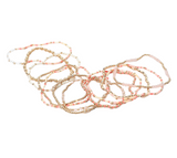 Adorned Pearl Faceted Beads Stretch Bracelet Dust Pink