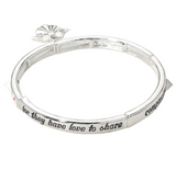 Serenity Nurse's Blessing Message Charm Stretch Bracelet Silver
