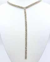 Luster Gold Dipped Y Shaped Rhinestone Necklace